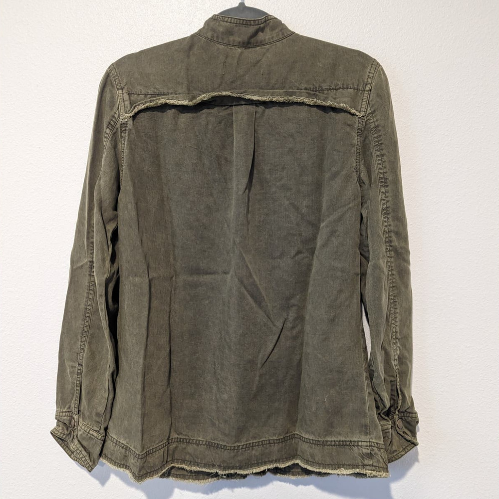 Libby Edelman Army Jacket Olive Green Military Shacket - Picture 2 of 7